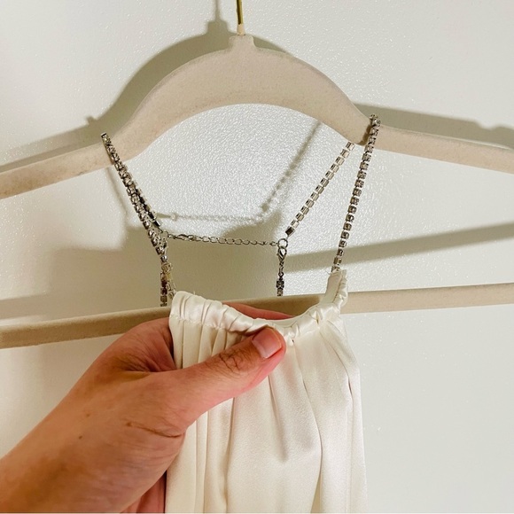 NEW Retrofete Margot Silk Low-Back Front-Slit Halter Maxi Dress Gown Wedding - Picture 9 of 14